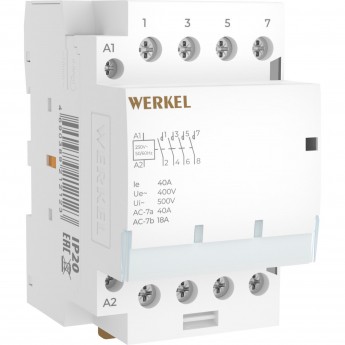 Контактор модульный WERKEL W943M40O 40 A 4NO 3 модуля