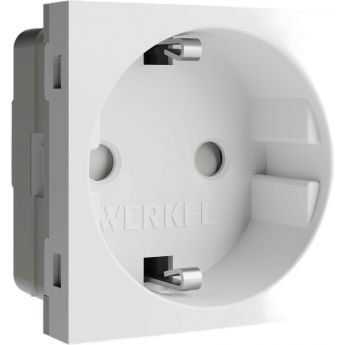 Модульная розетка WERKEL W1171160 с заземлением и шторками (белый) Модульная розетка WERKEL W1171160 с заземлением и шторками (белый)