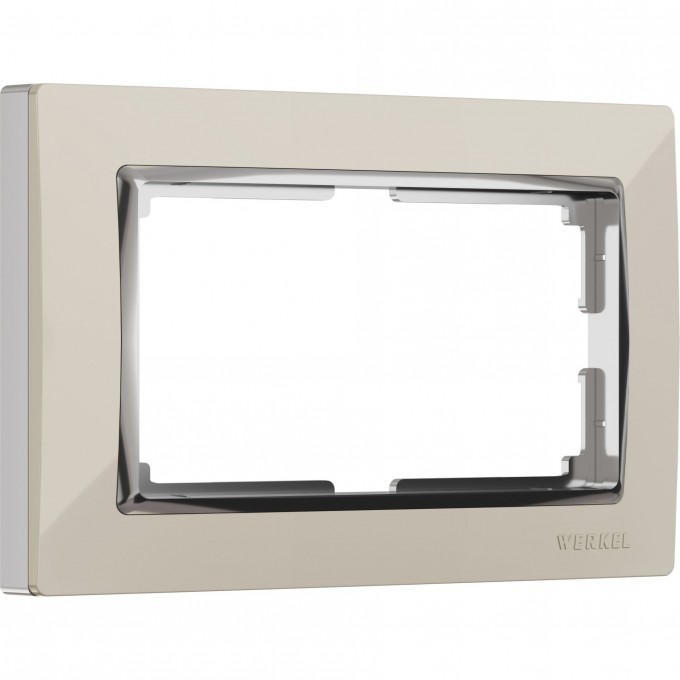 Рамка для двойной розетки WERKEL SNABB WL03-Frame-01-DBL-ivory (слоновая кость/хром) a033482