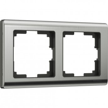 Рамка из металла на 2 поста WERKEL METALLIC W0021602 глянцевый никель