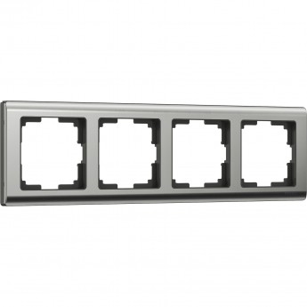 Рамка из металла на 4 поста WERKEL METALLIC W0041602 глянцевый никель