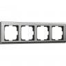 Рамка из металла на 4 поста WERKEL METALLIC W0041602 глянцевый никель