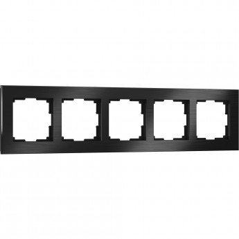 Рамка из металла на 5 постов WERKEL АLUMINIUM W0051708 черный алюминий