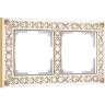 Рамка из металла WERKEL ANTIK W0021523 на 2 поста, белое золото a050941