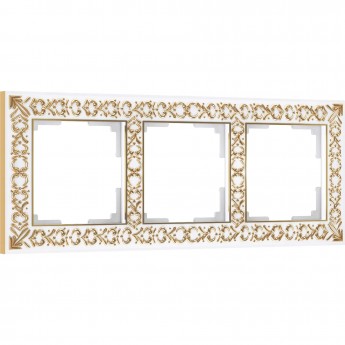 Рамка из металла WERKEL ANTIK W0031523 на 3 поста, белое золото