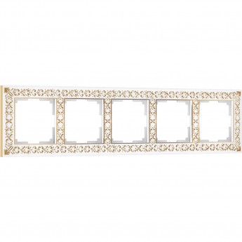 Рамка из металла WERKEL ANTIK W0051523 на 5 постов, белое золото