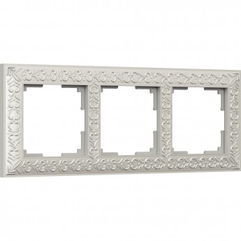 Рамка из металла WERKEL ANTIK WL07-Frame-03 на 3 поста, жемчужный