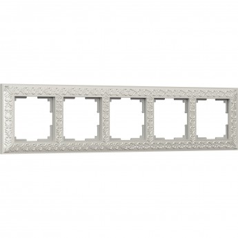 Рамка из металла WERKEL ANTIK WL07-Frame-05 на 5 постов, жемчужный