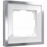 Рамка из металла WERKEL BAGUETTE W0012850 на 1 пост, белый/серебро Werke