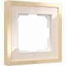 Рамка из металла WERKEL BAGUETTE W0012851 на 1 пост, айвори/латунь