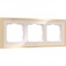 Рамка из металла WERKEL BAGUETTE W0032851 на 3 поста, айвори/латунь a060236