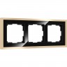 Рамка из металла WERKEL BAGUETTE W0032852 на 3 поста, черный/латунь