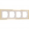 Рамка из металла WERKEL BAGUETTE W0042851 на 4 поста, айвори/латунь