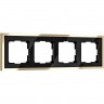 Рамка из металла WERKEL BAGUETTE W0042852 на 4 поста, черный/латунь