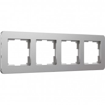 Рамка из металла WERKEL PLATINUM W0042606 на 4 поста, алюминий