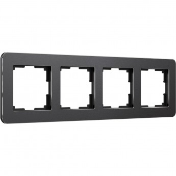 Рамка из металла WERKEL PLATINUM W0042608 на 4 поста, черный алюминий Рамка из металла WERKEL PLATINUM W0042608 на 4 поста, черный алюминий
