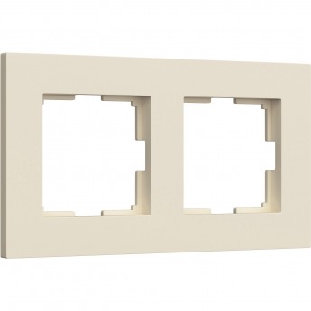 Рамка из поликарбоната WERKEL SLAB W0022962 на 2 поста, айвори матовый