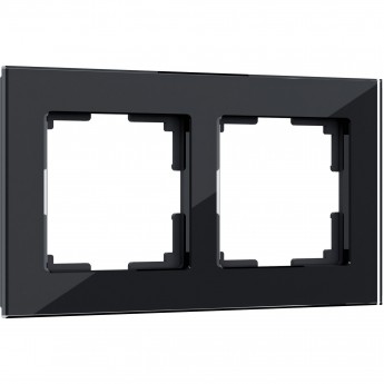Рамка из стекла на 2 поста WERKEL FAVORIT W0021108 черный Рамка из стекла на 2 поста WERKEL FAVORIT W0021108 черный
