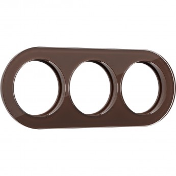 Рамка из стекла на 3 поста WERKEL FAVORIT RUNDA WL21-frame-03 коричневый