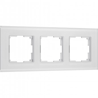 Рамка из стекла WERKEL SENSO W0033101 на 3 поста, белый