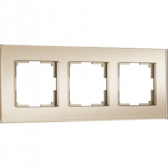 Рамка из стекла WERKEL SENSO W0033111 на 3 поста, шампань Рамка из стекла WERKEL SENSO W0033111 на 3 поста, шампань