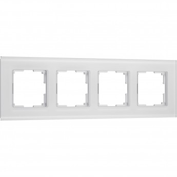 Рамка из стекла WERKEL SENSO W0043101 на 4 поста, белый