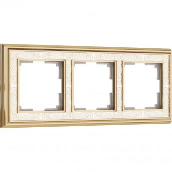 Рамка на 3 поста WERKEL PALACIO GRACIA WL77-Frame-03 (золото/белый) Рамка на 3 поста WERKEL PALACIO GRACIA WL77-Frame-03 (золото/белый)