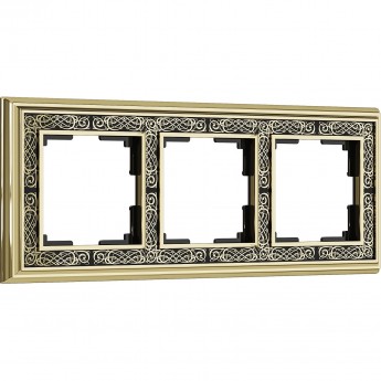 Рамка на 3 поста WERKEL PALACIO GRACIA WL77-Frame-03 (золото/черный) Рамка на 3 поста WERKEL PALACIO GRACIA WL77-Frame-03 (золото/черный)