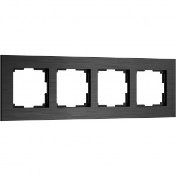 Рамка на 4 поста WERKEL ALUMAX W0043508 черный алюминий