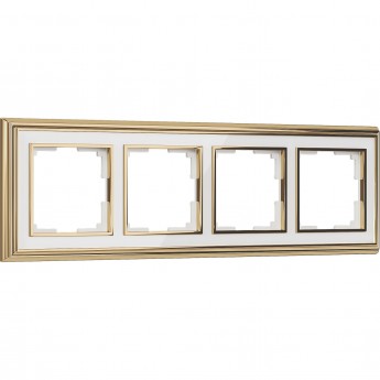 Рамка на 4 поста WERKEL PALACIO WL17-Frame-04 (золото, белый) Рамка на 4 поста WERKEL PALACIO WL17-Frame-04 (золото, белый)