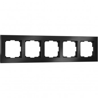 Рамка на 5 постов WERKEL ALUMINIUM WL11-Frame-05 черный алюминий