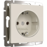 Розетка с заземлением WERKEL W1171762 шторками и USB тип A+C айвори матовый a069611