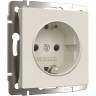 Розетка WERKEL W1171162 с заземлением и шторками, айвори матовый