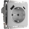 Розетка WERKEL W1171706 с заземлением, шторками и USB тип A+C, серебряный Розетка WERKEL W1171706 с заземлением, шторками и USB тип A+C, серебряный