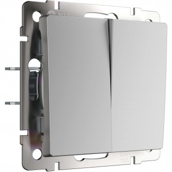 Выключатель двухклавишный WERKEL W1120006 серебряный Выключатель двухклавишный WERKEL W1120006 серебряный