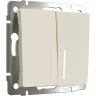 Выключатель двухклавишный WERKEL W1120162 с подсветкой, айвори матовый