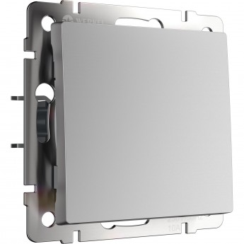 Выключатель одноклавишный проходной WERKEL WL06-SW-1G-2W серебряный Выключатель одноклавишный проходной WERKEL WL06-SW-1G-2W серебряный